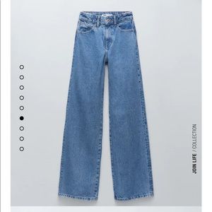 Zara High Rise Wide Leg Jeans